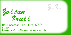 zoltan krull business card